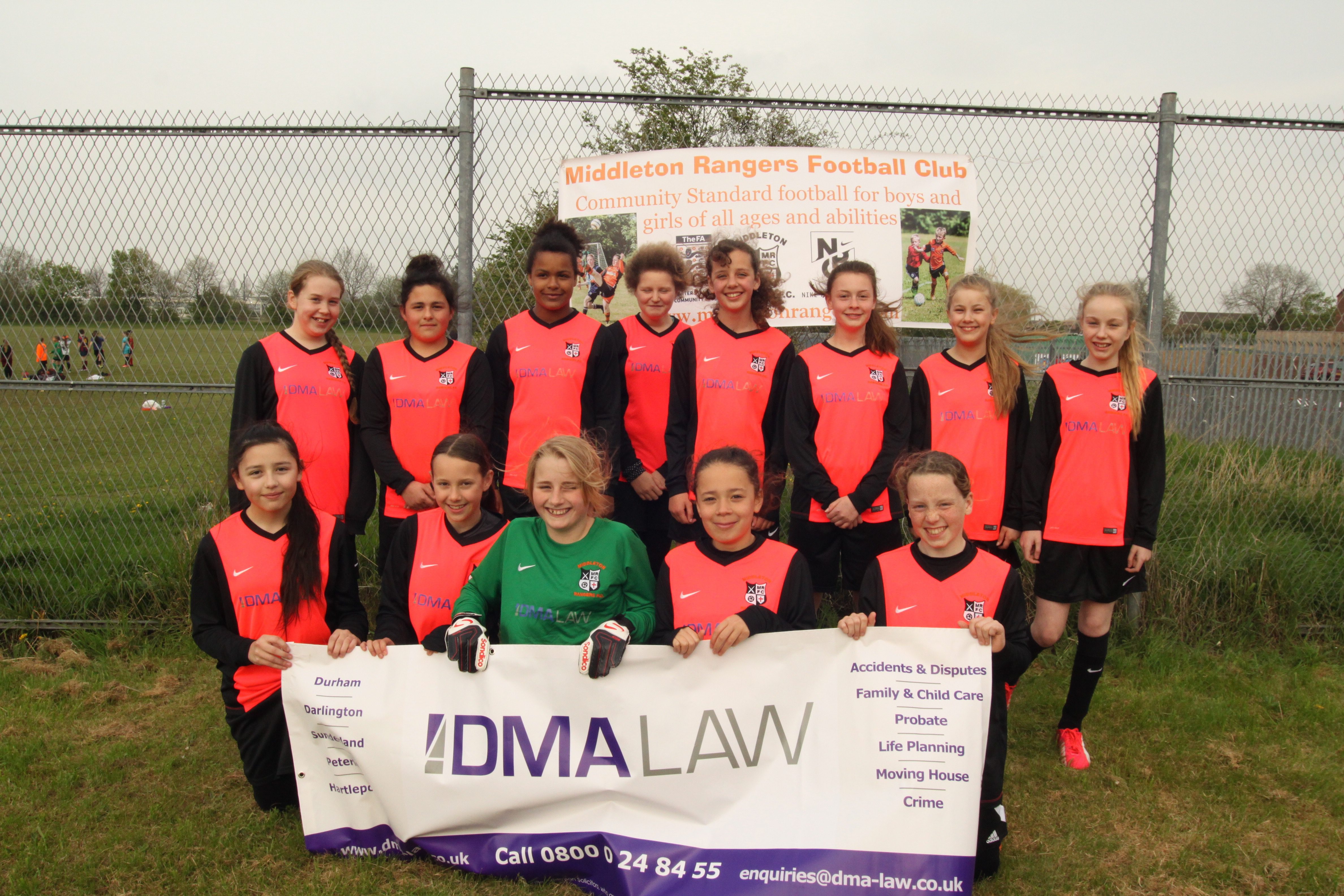 DMA Law sponsors girls’ team at Middleton Rangers